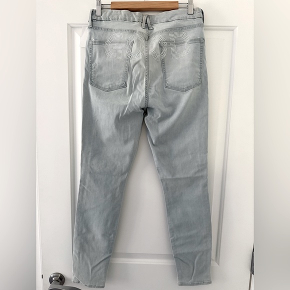 NEW w/Tags Good American Skinny Jeans w/ GOOD Rhinestones on back Size 14 - Picture 2 of 4